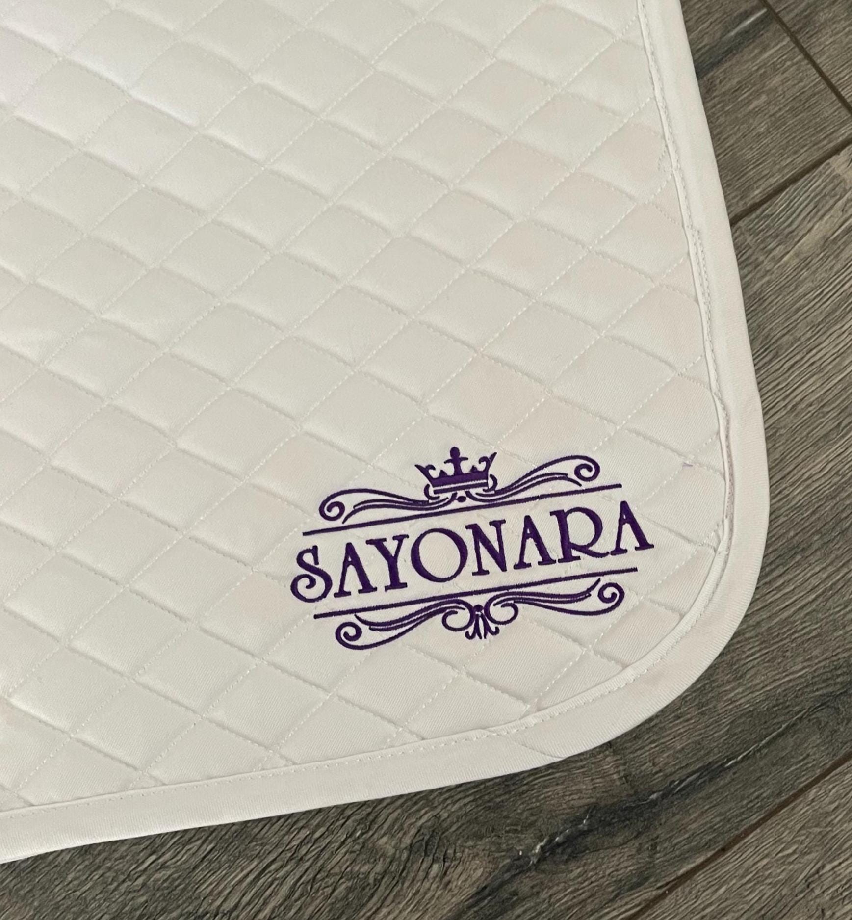 Crown Frame Custom Name Saddle Pad