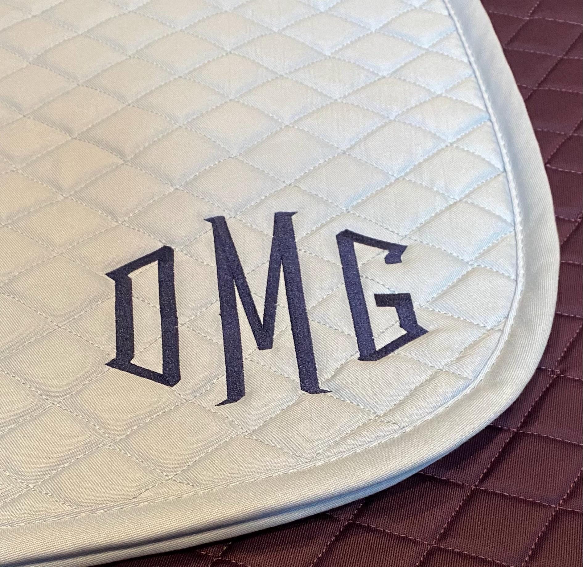Angled Monogram Custom Saddle Pad