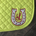 Horse Shoe Applique Monogram Saddle Pad