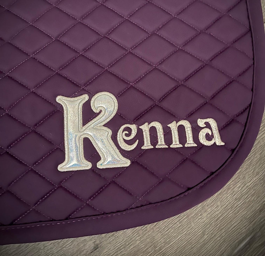 Custom Applique Name Saddle Pad - Blake