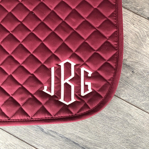 Angled Monogram Custom Saddle Pad