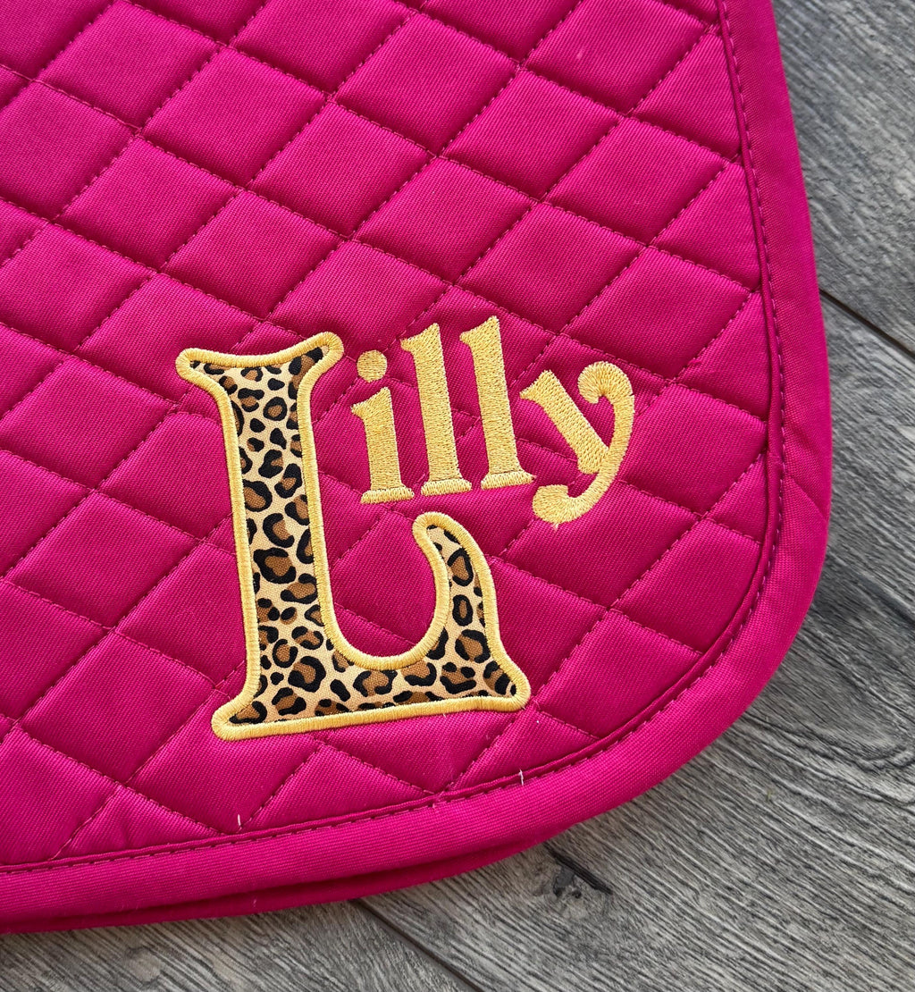 Appliqued Name Saddle Pad - Blake