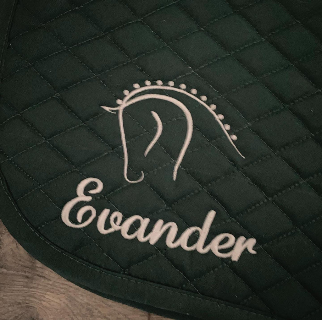 Head Custom Name Saddle Pad