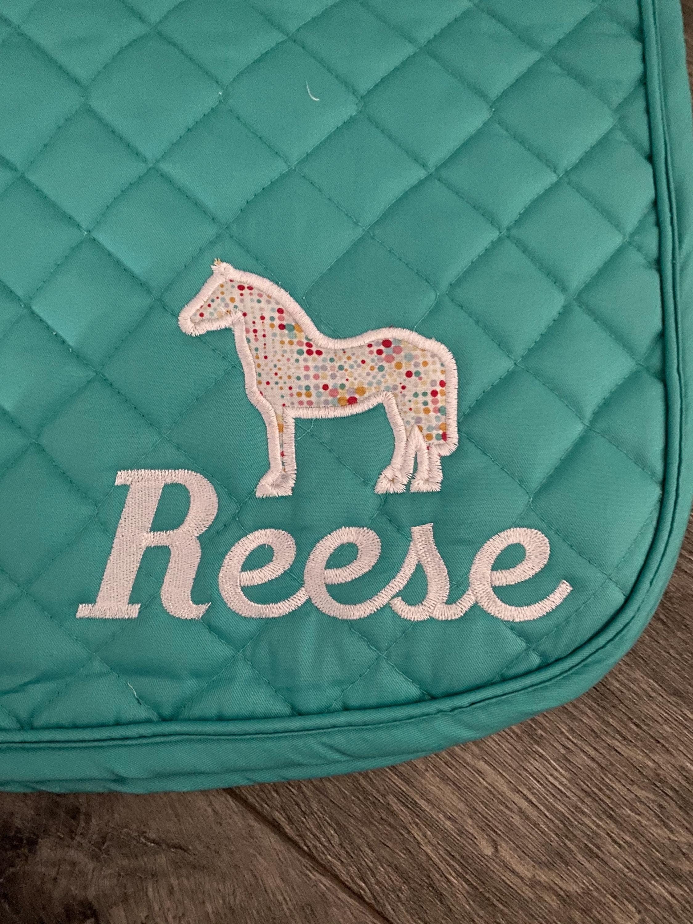 Standing Horse Applique Custom Saddle Pad
