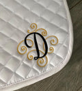 Scroll Letter Monogram Custom Saddle Pad