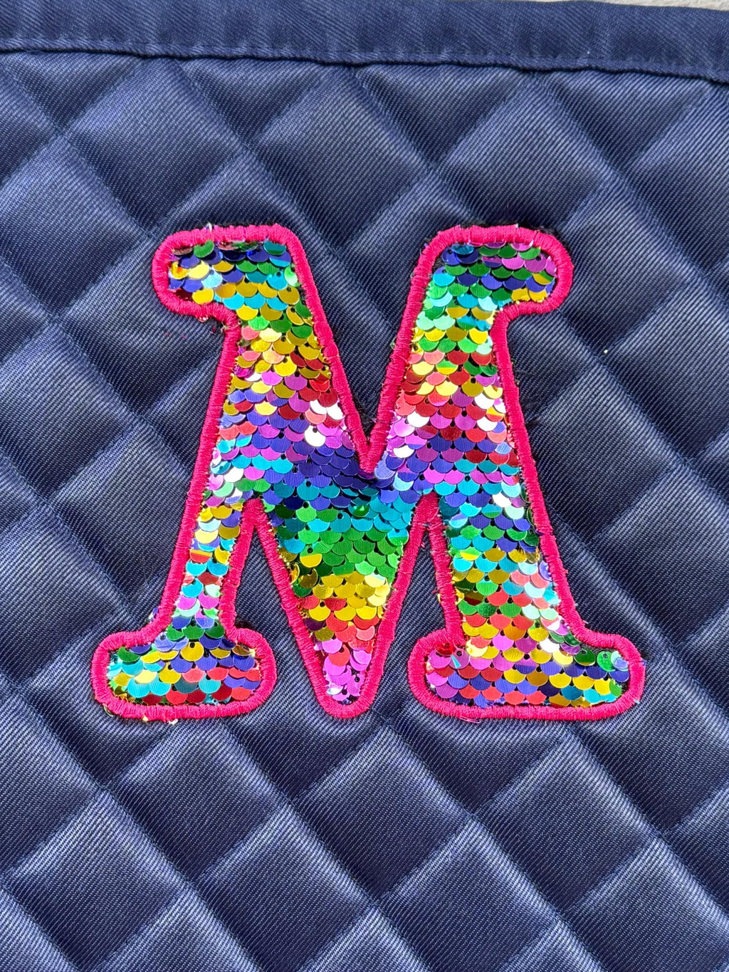 Flip Sequin Monogram Custom Saddle Pad