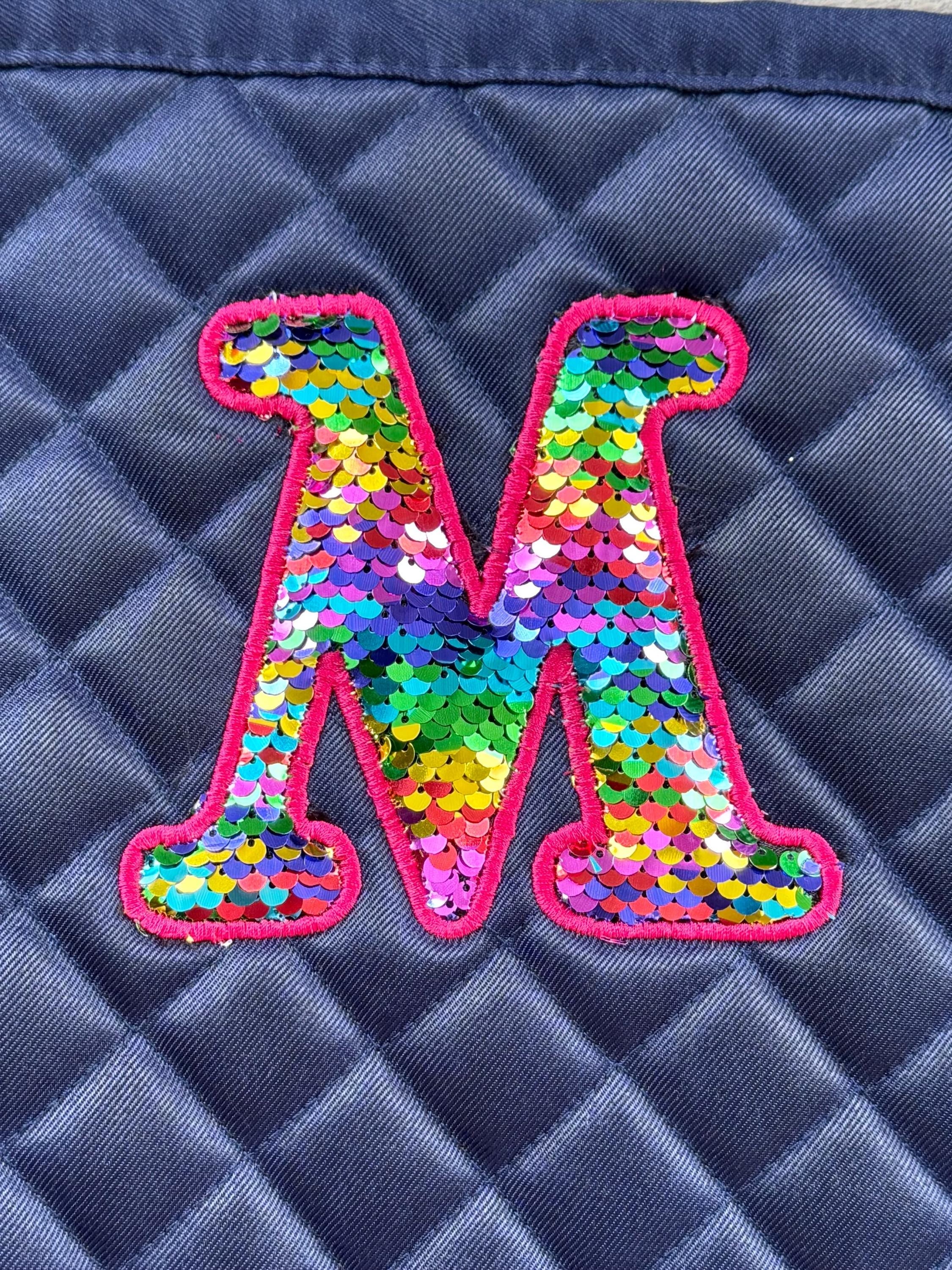Flip Sequin Monogram Custom Saddle Pad