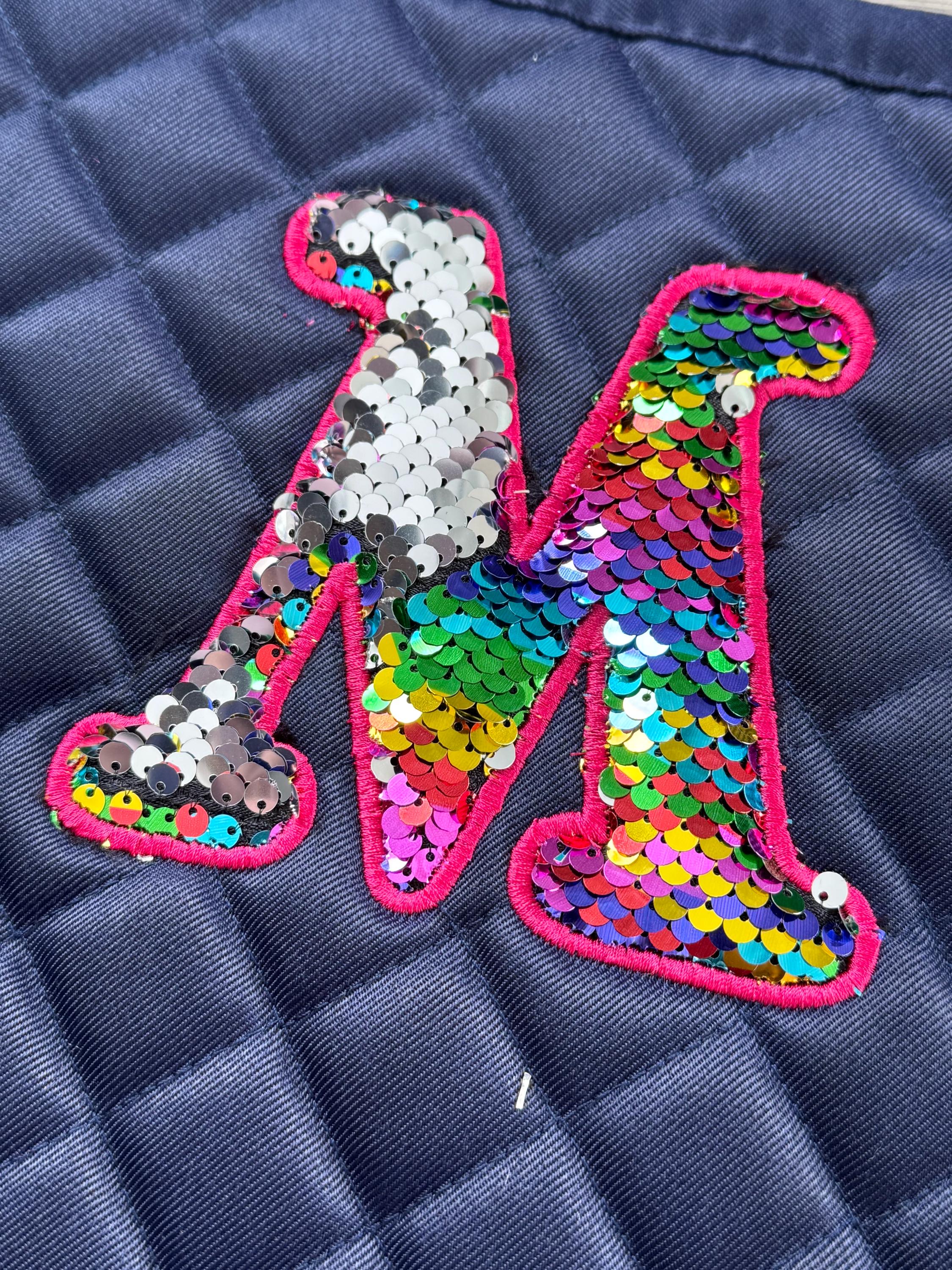 Flip Sequin Monogram Custom Saddle Pad