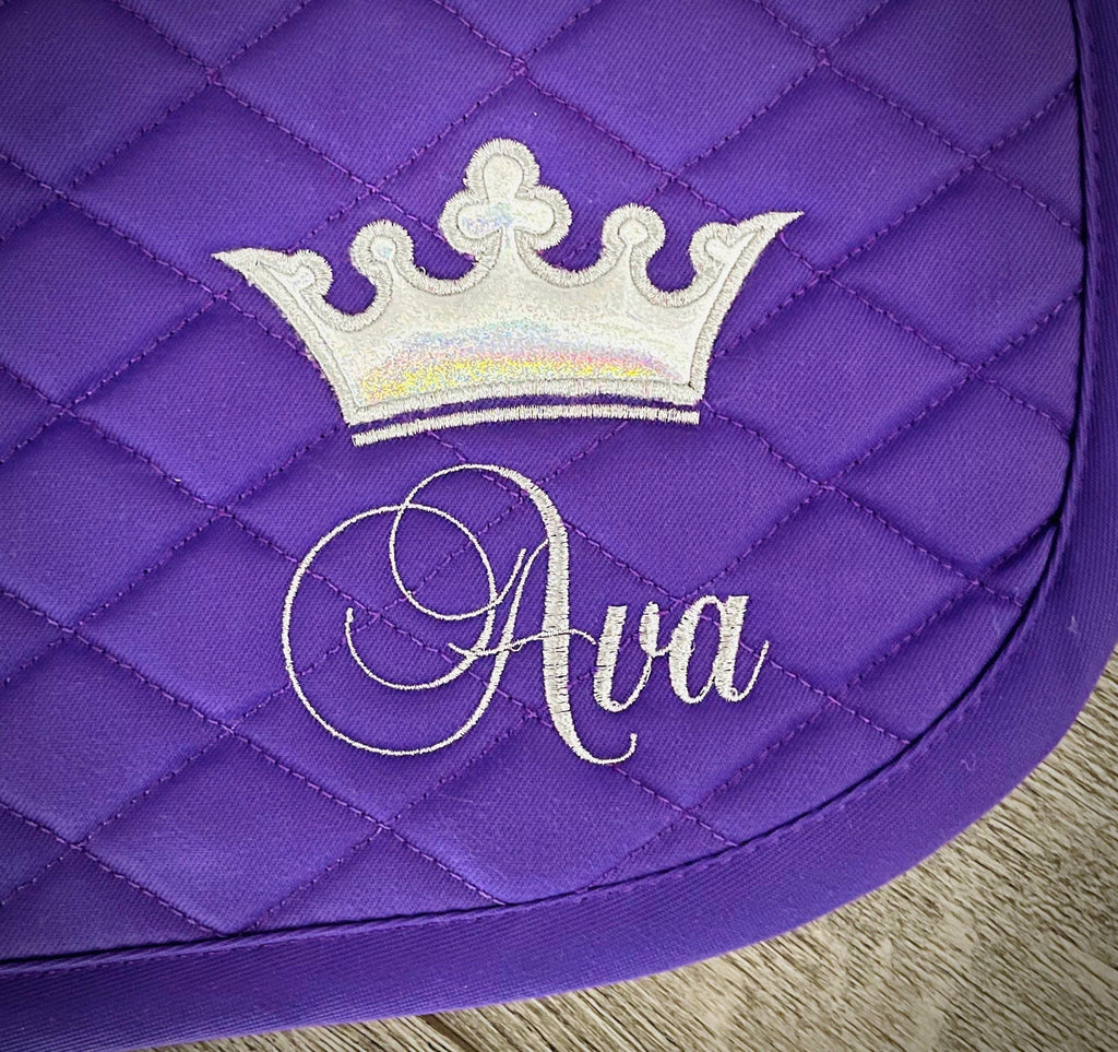 Appliqued Crown Personalized Saddle Pad