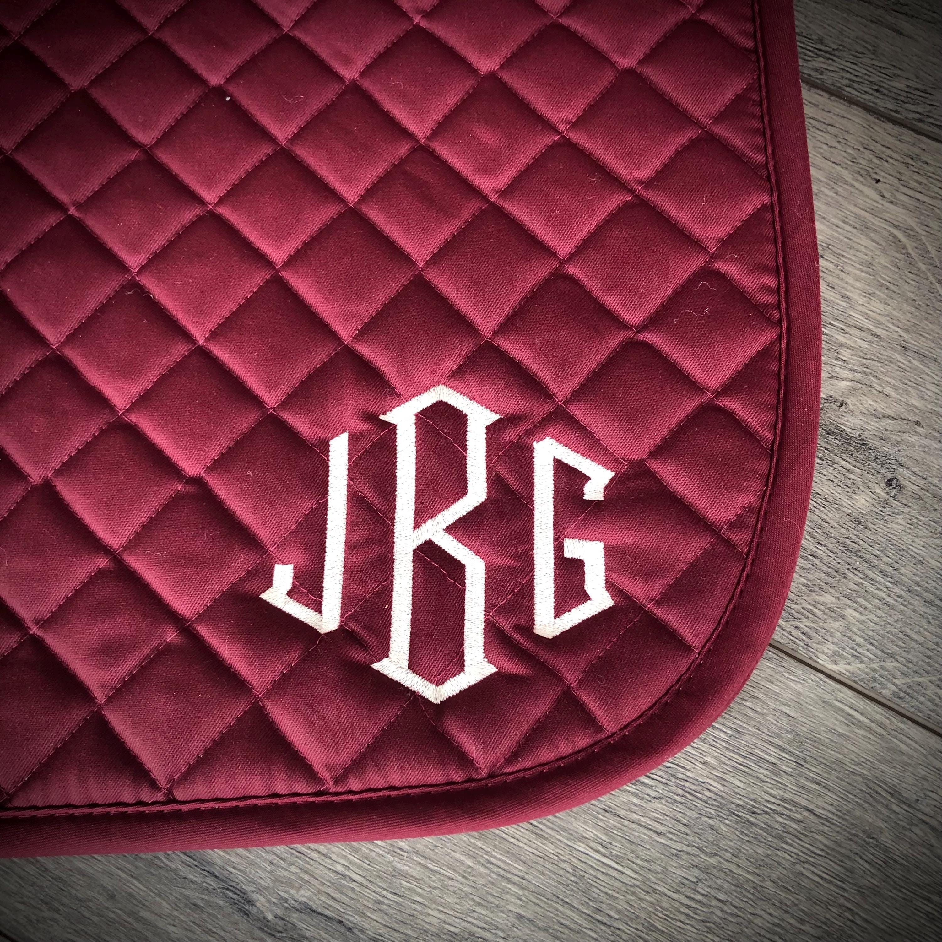 Angled Monogram Custom Saddle Pad