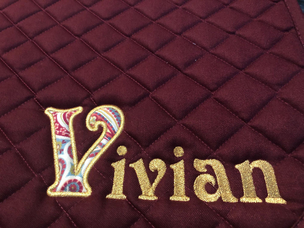 Custom Applique Name Saddle Pad - Blake