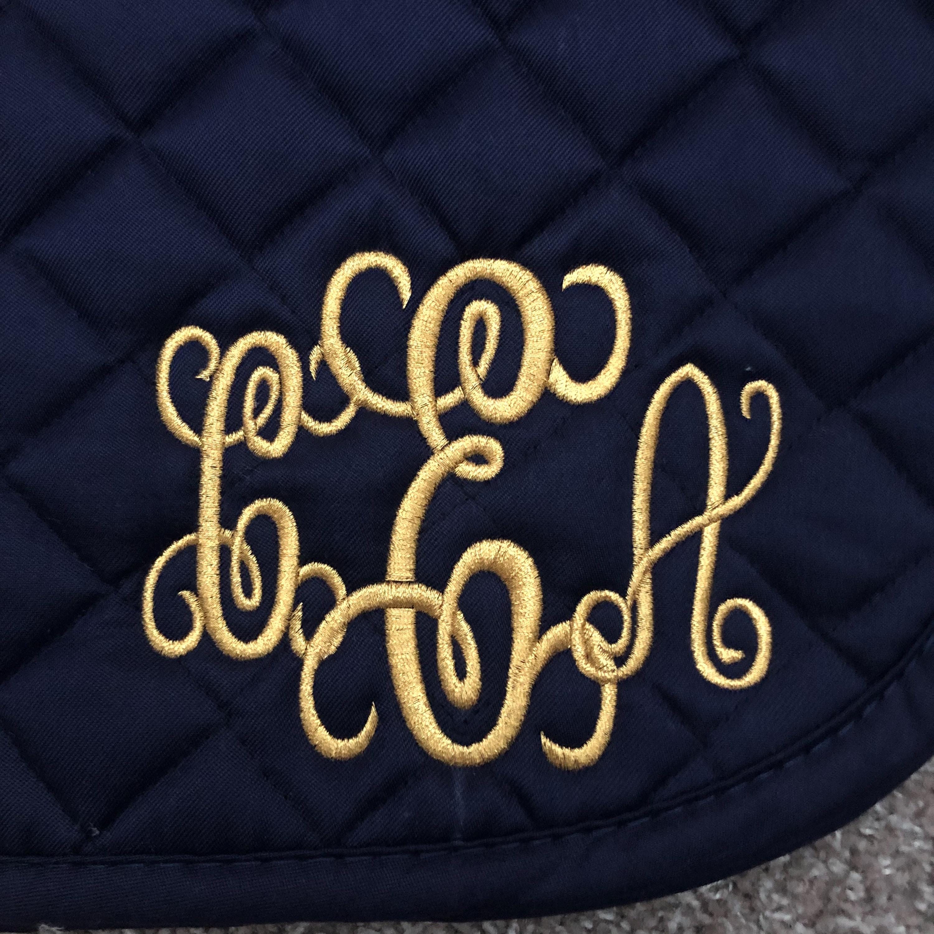 Intertwined Monogram Custom Saddle Pad