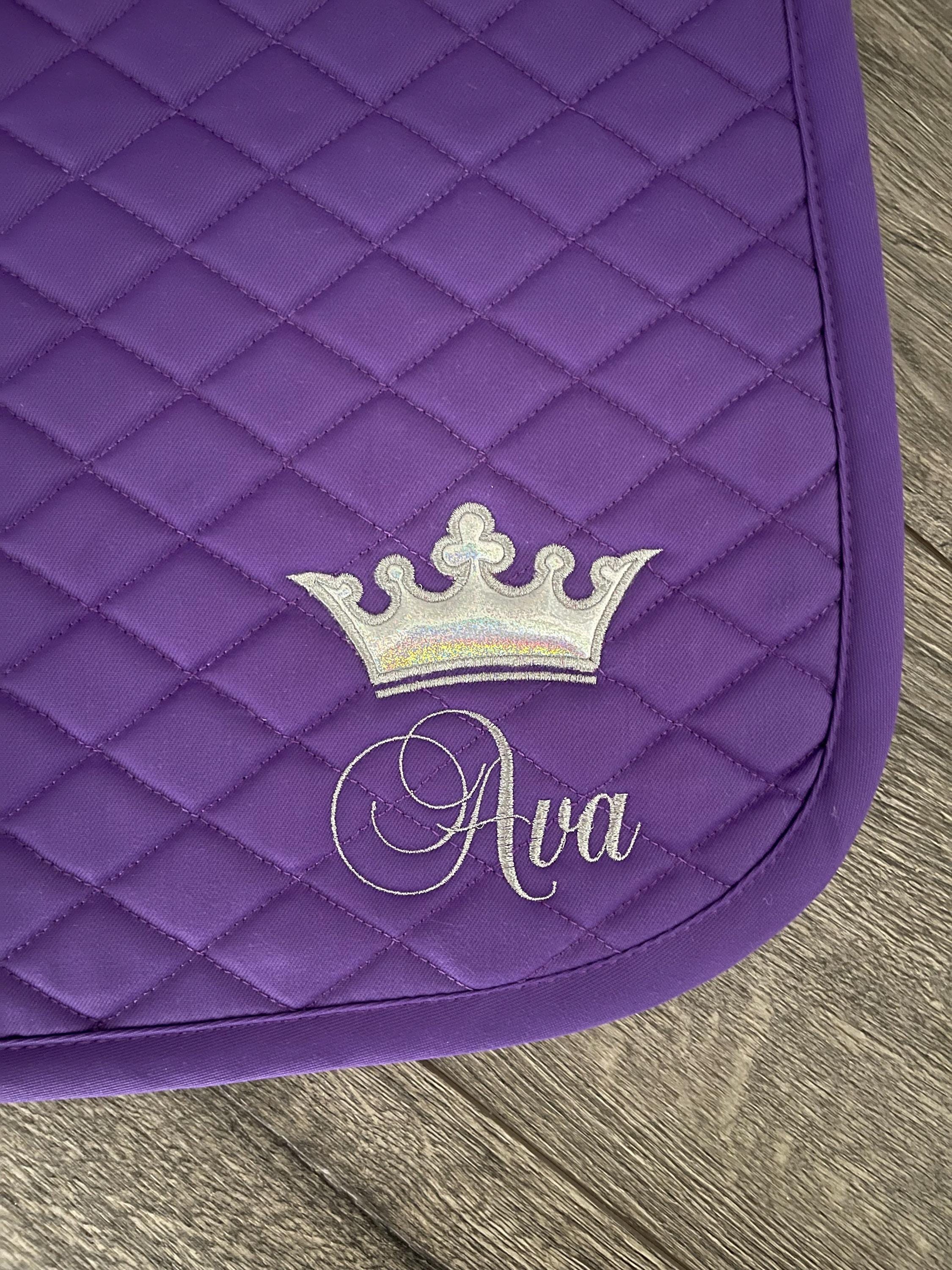 Appliqued Crown Personalized Saddle Pad