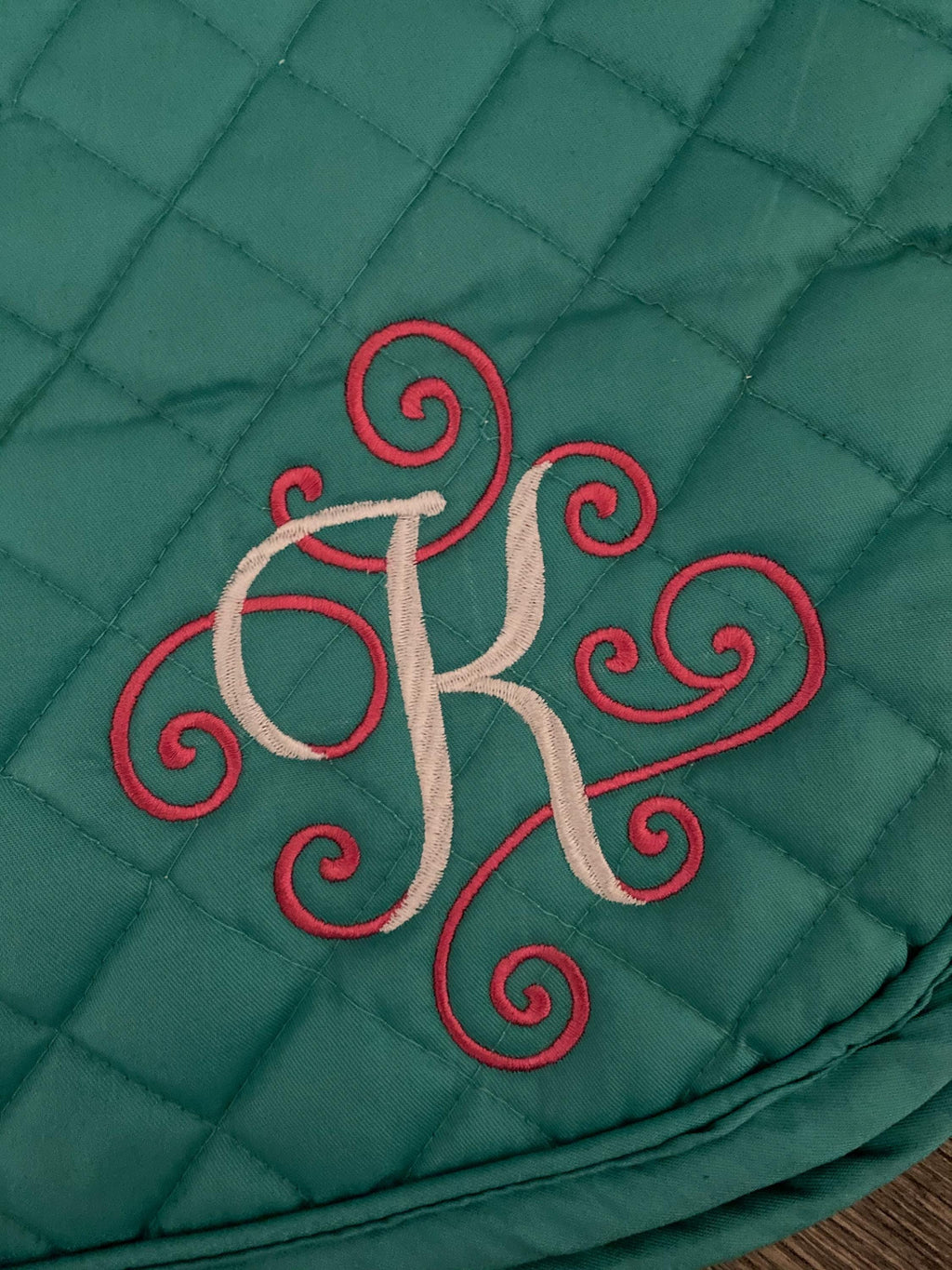 Scroll Letter Monogram Custom Saddle Pad