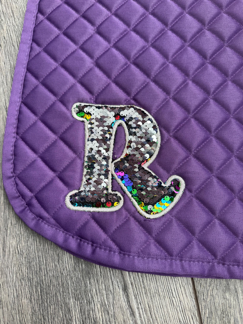 Flip Sequin Monogram Custom Saddle Pad