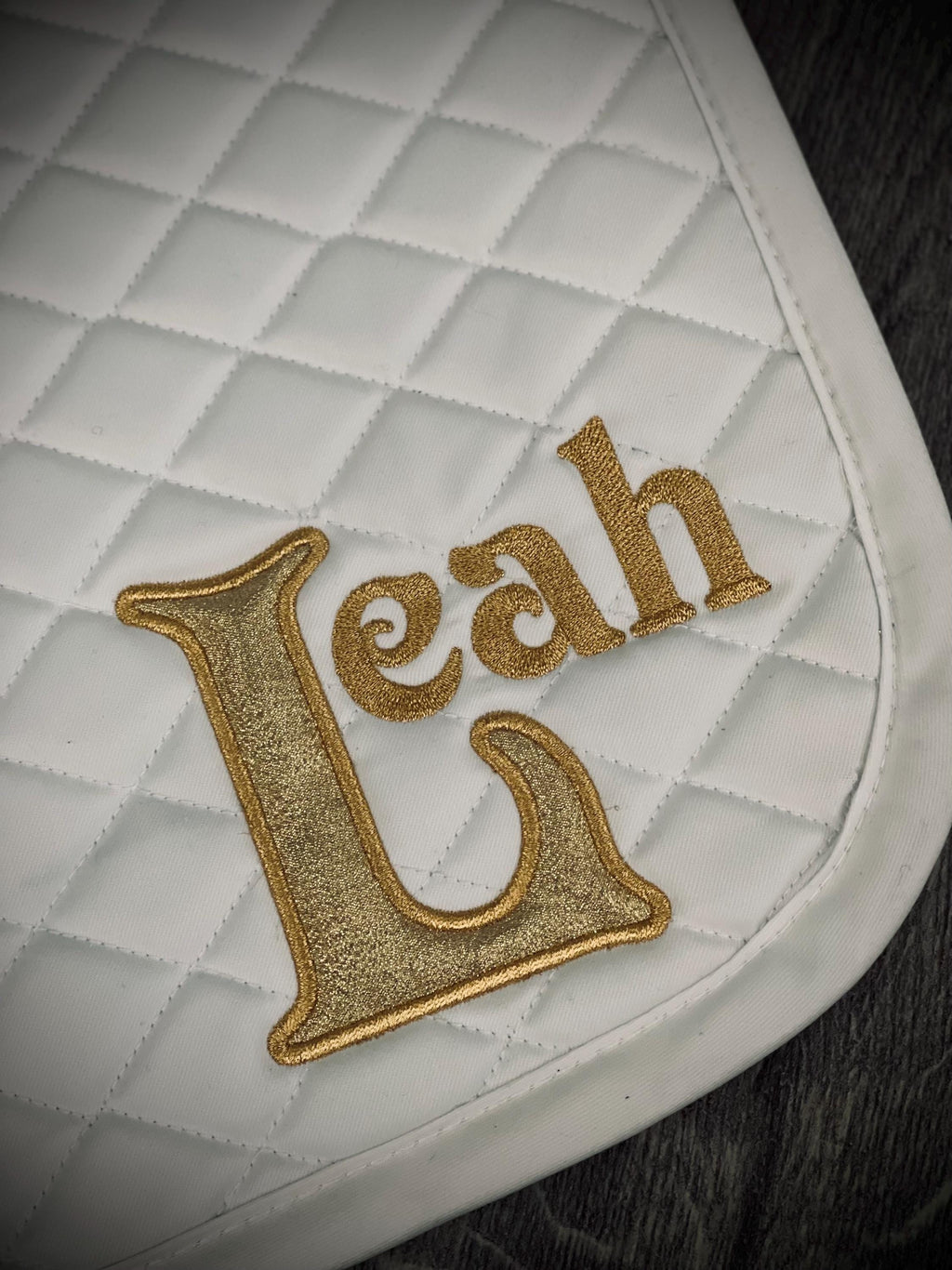 Custom Applique Name Saddle Pad