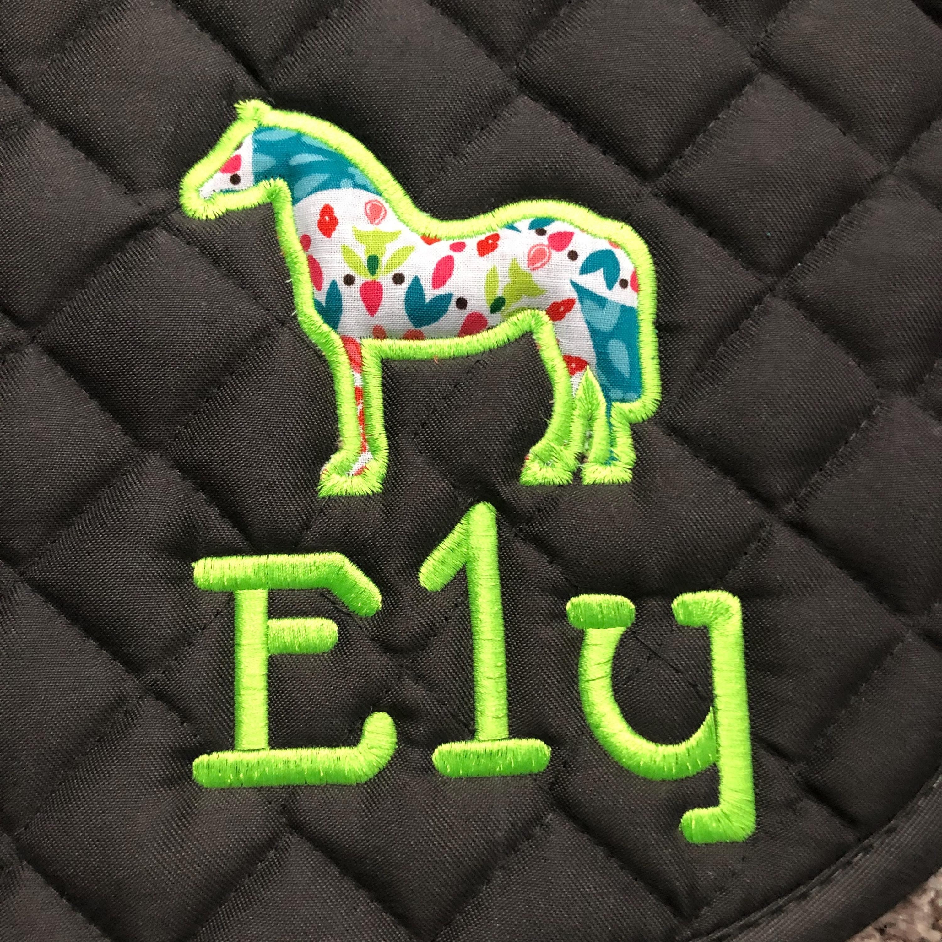 Standing Horse Applique Custom Saddle Pad