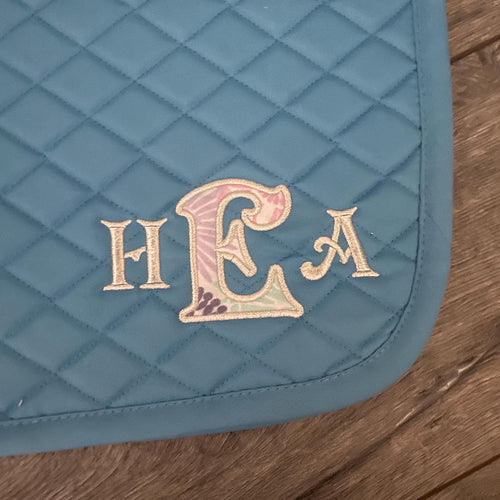 Applique Monogram Custom Saddle Pad