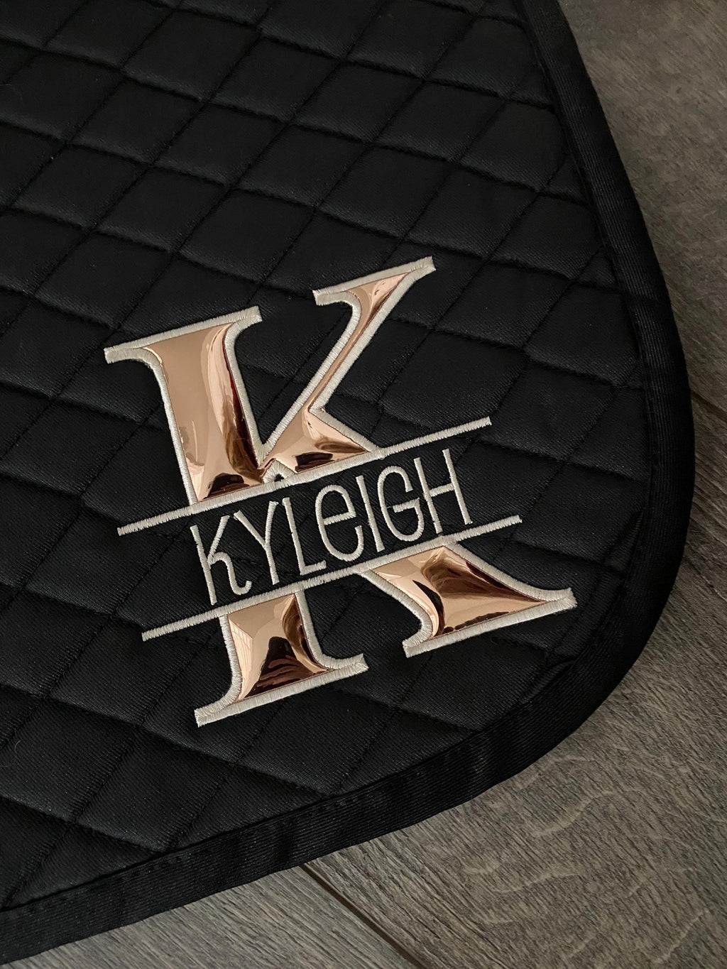 Split Applique Letter Saddle Pad