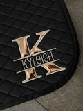 Split Applique Letter Saddle Pad