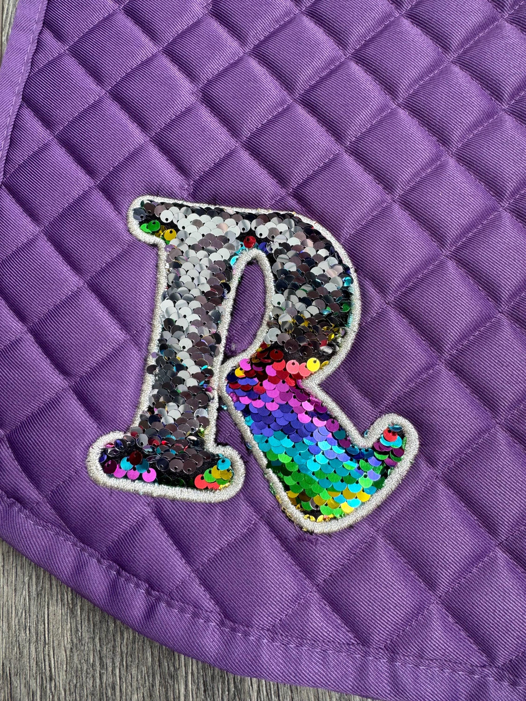 Flip Sequin Monogram Custom Saddle Pad