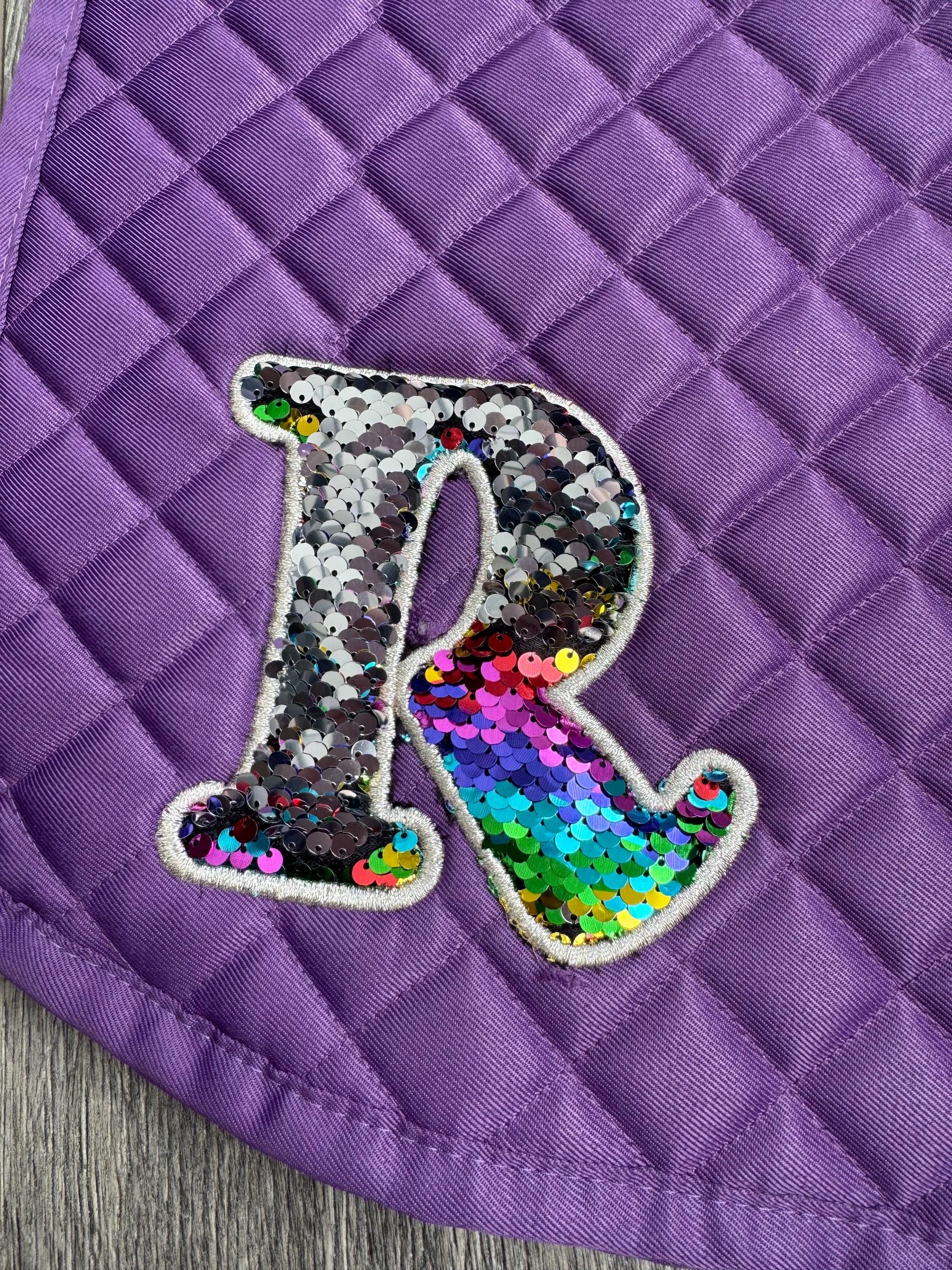 Flip Sequin Monogram Custom Saddle Pad