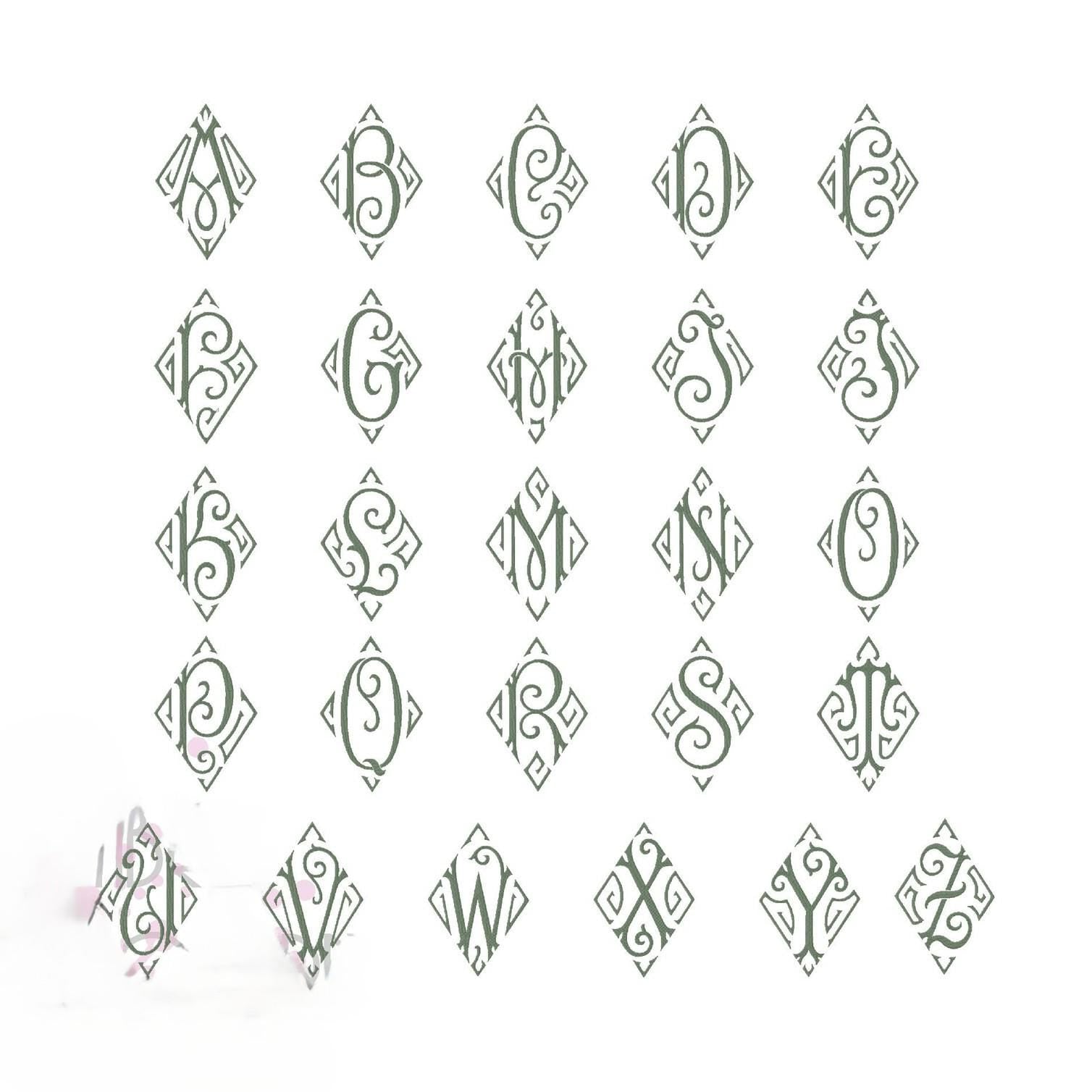 Diamond Single Letter Monogoram Personalized Saddle Pad