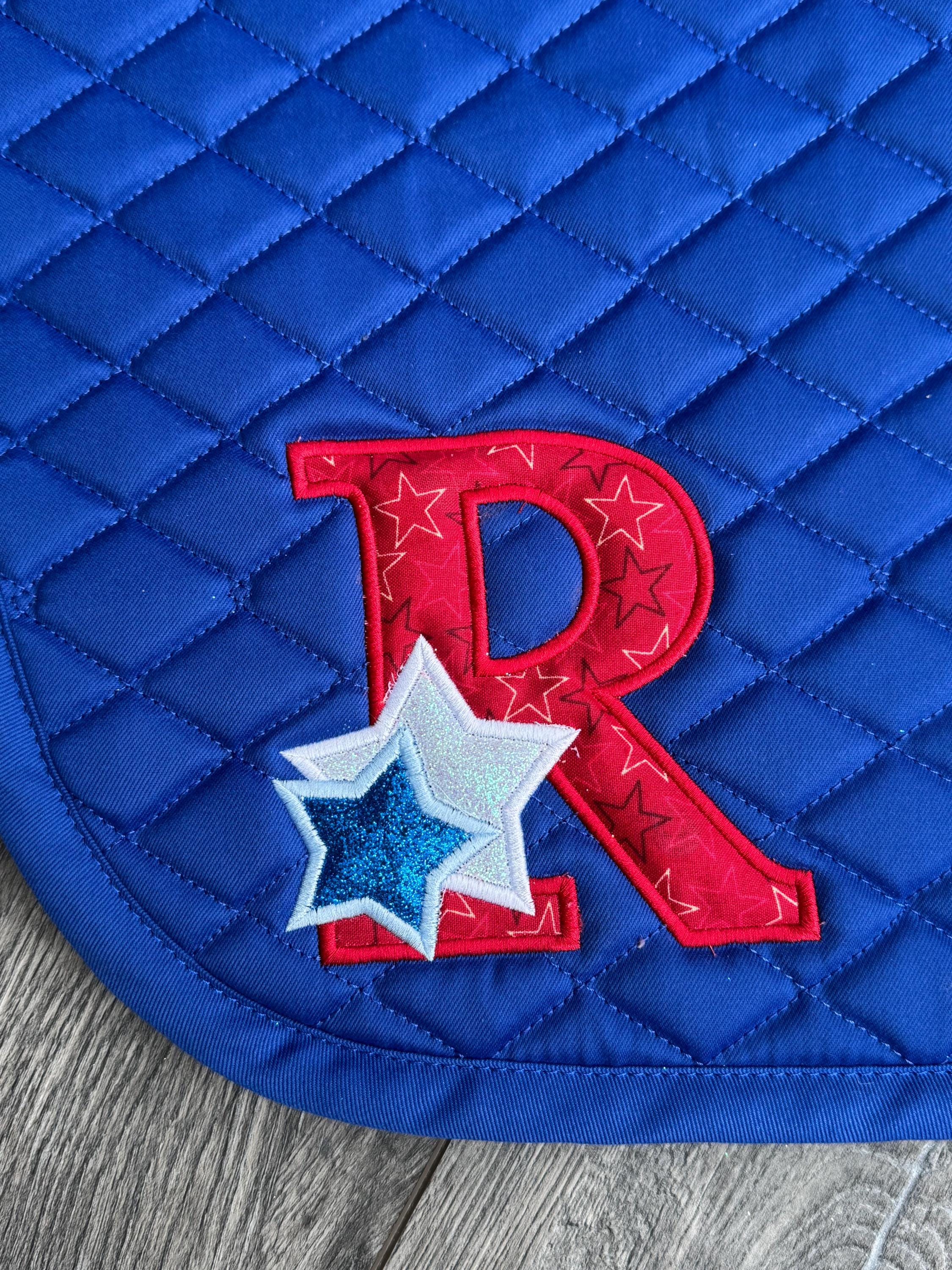 STARS LETTER - Saddle Pad 4th of July Monogram