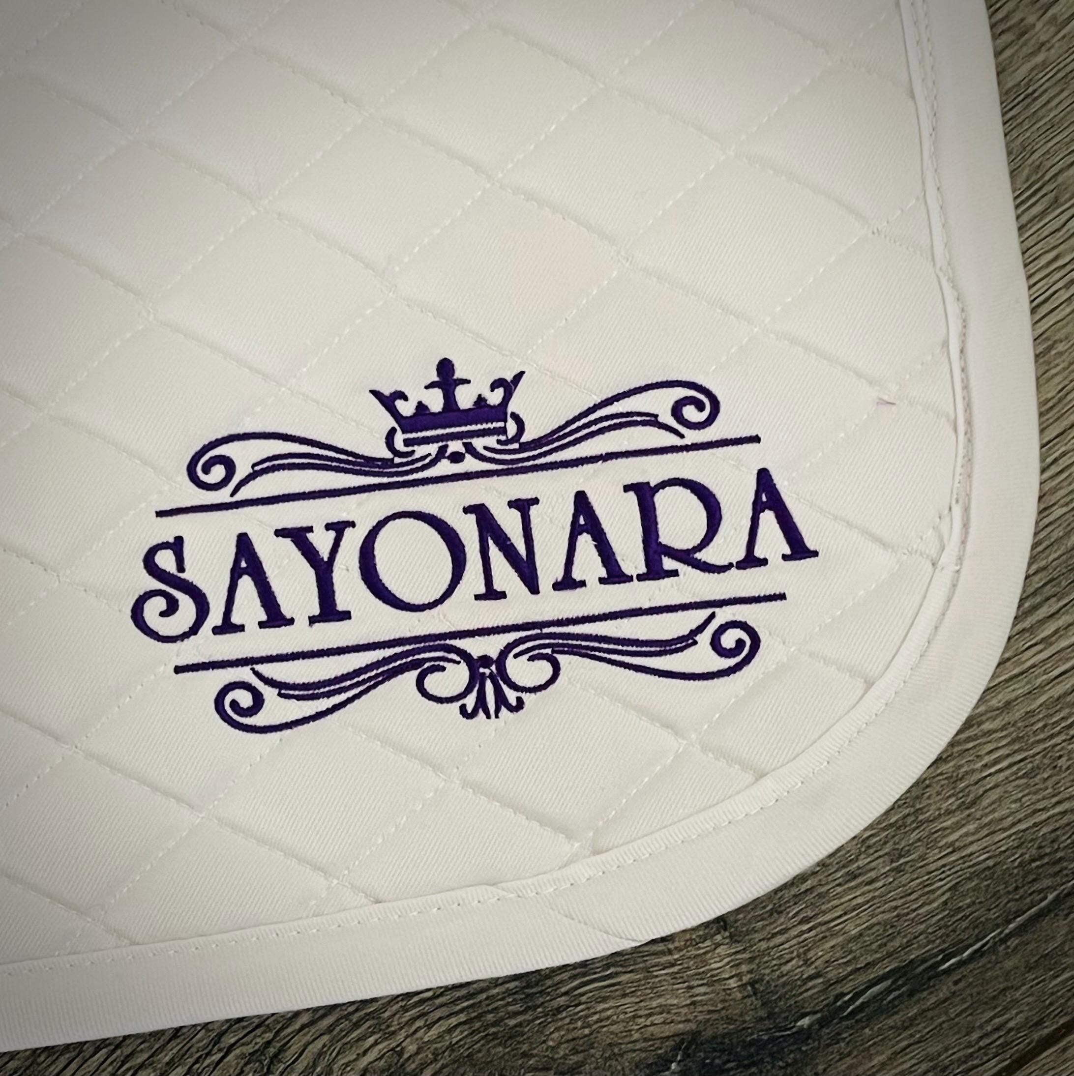 Crown Frame Custom Name Saddle Pad