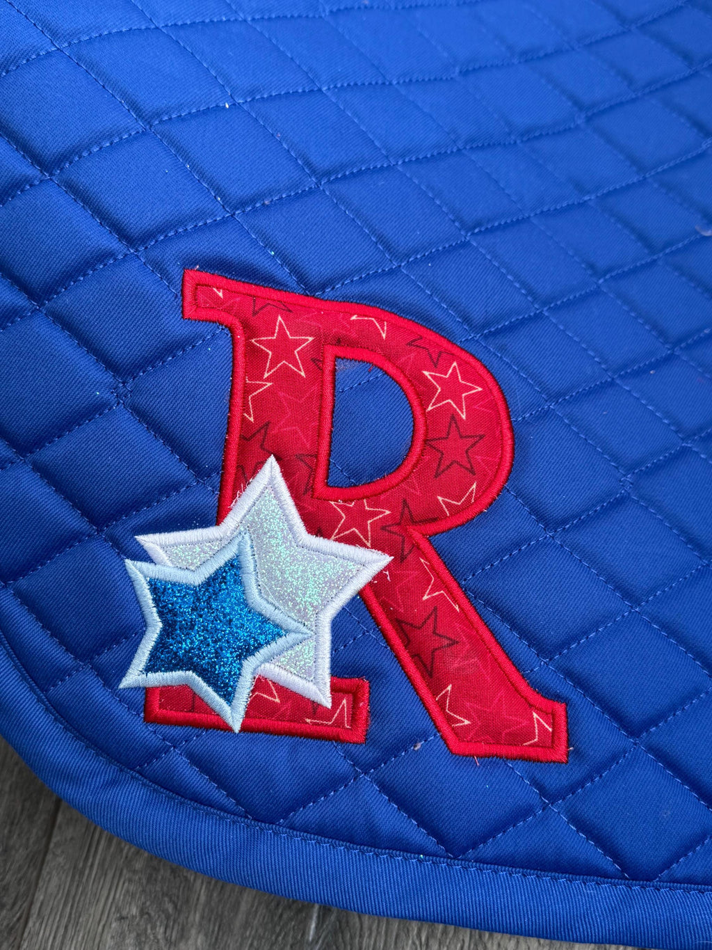 STARS LETTER - Saddle Pad 4th of July Monogram