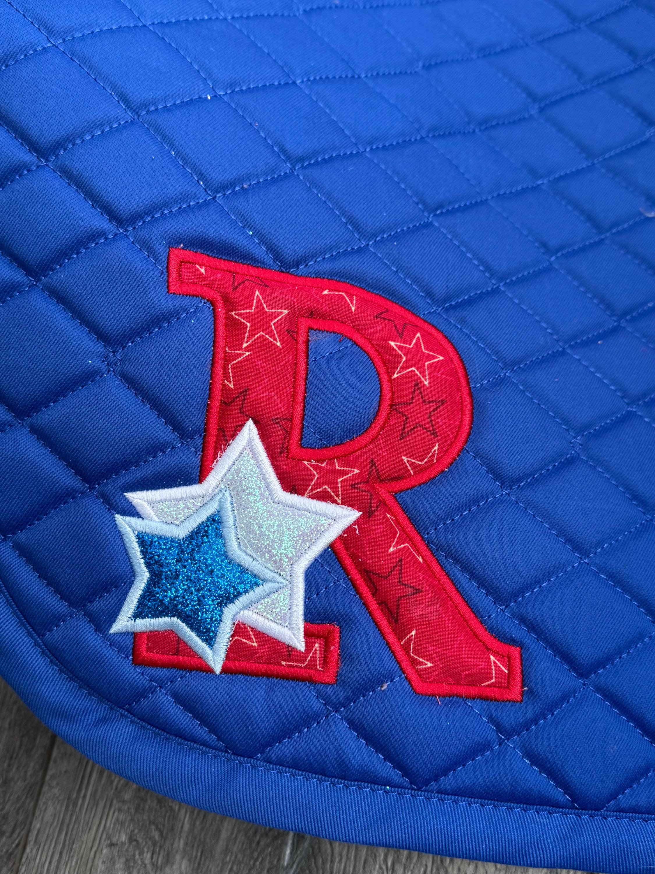 STARS LETTER - Saddle Pad 4th of July Monogram