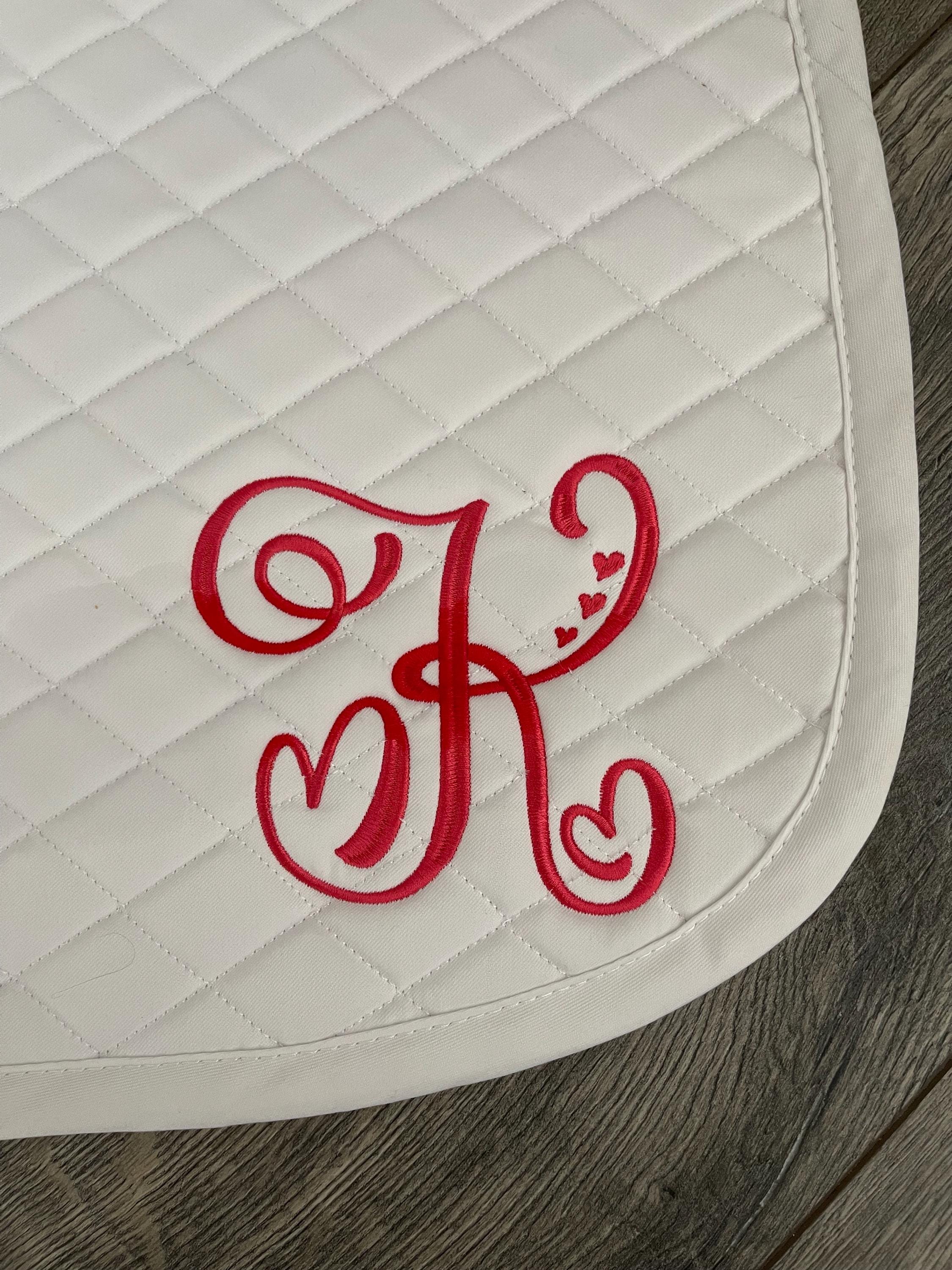 Sweetheart Monogoram Personalized Saddle Pad