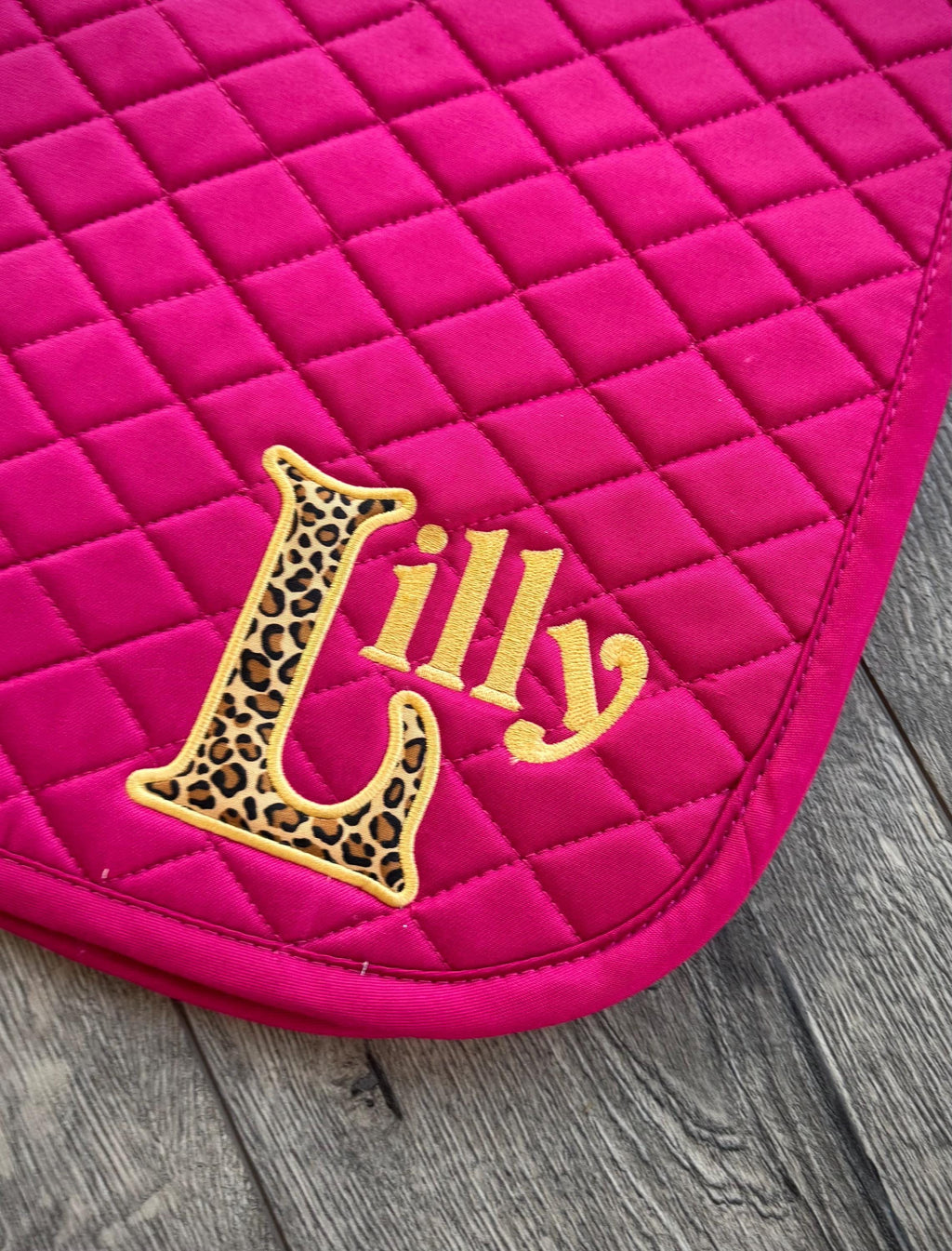 Custom Applique Name Saddle Pad