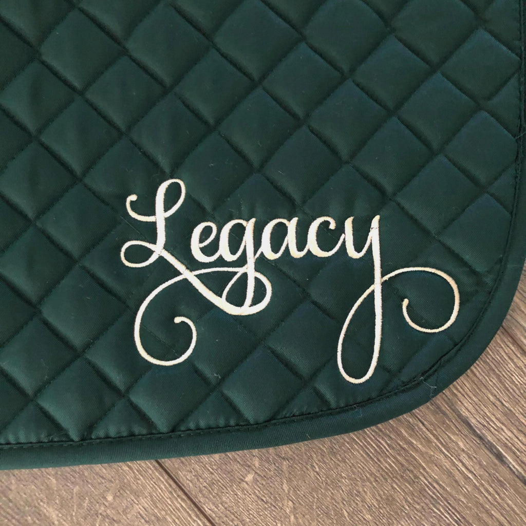 Elegant Custom Name Saddle Pad