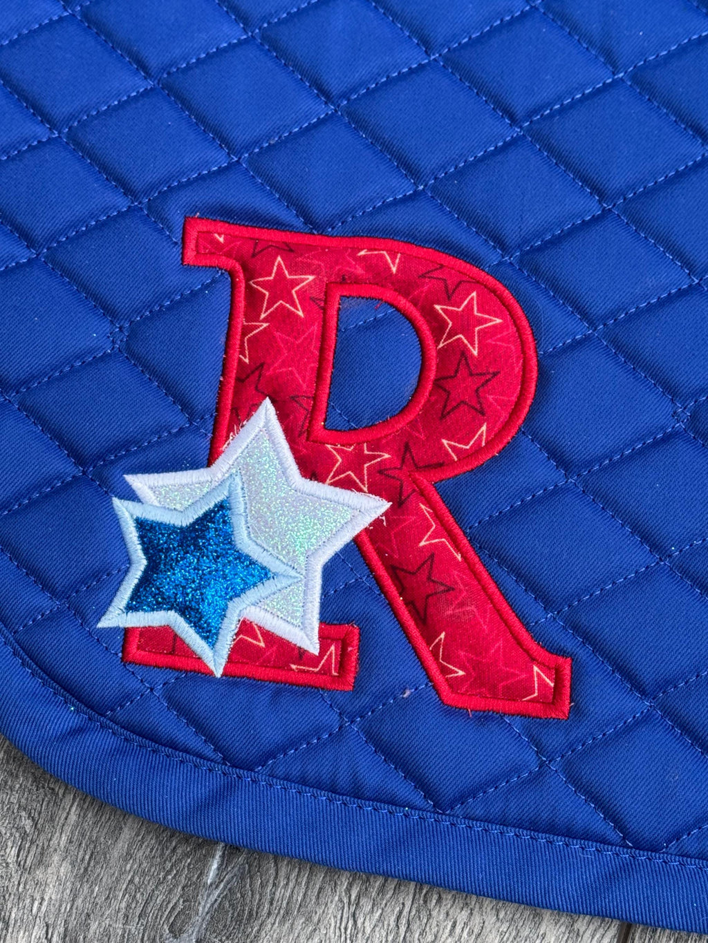 STARS LETTER - Saddle Pad 4th of July Monogram