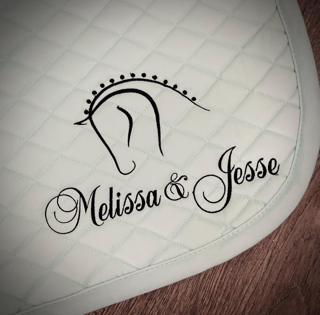 Head Custom Name Saddle Pad