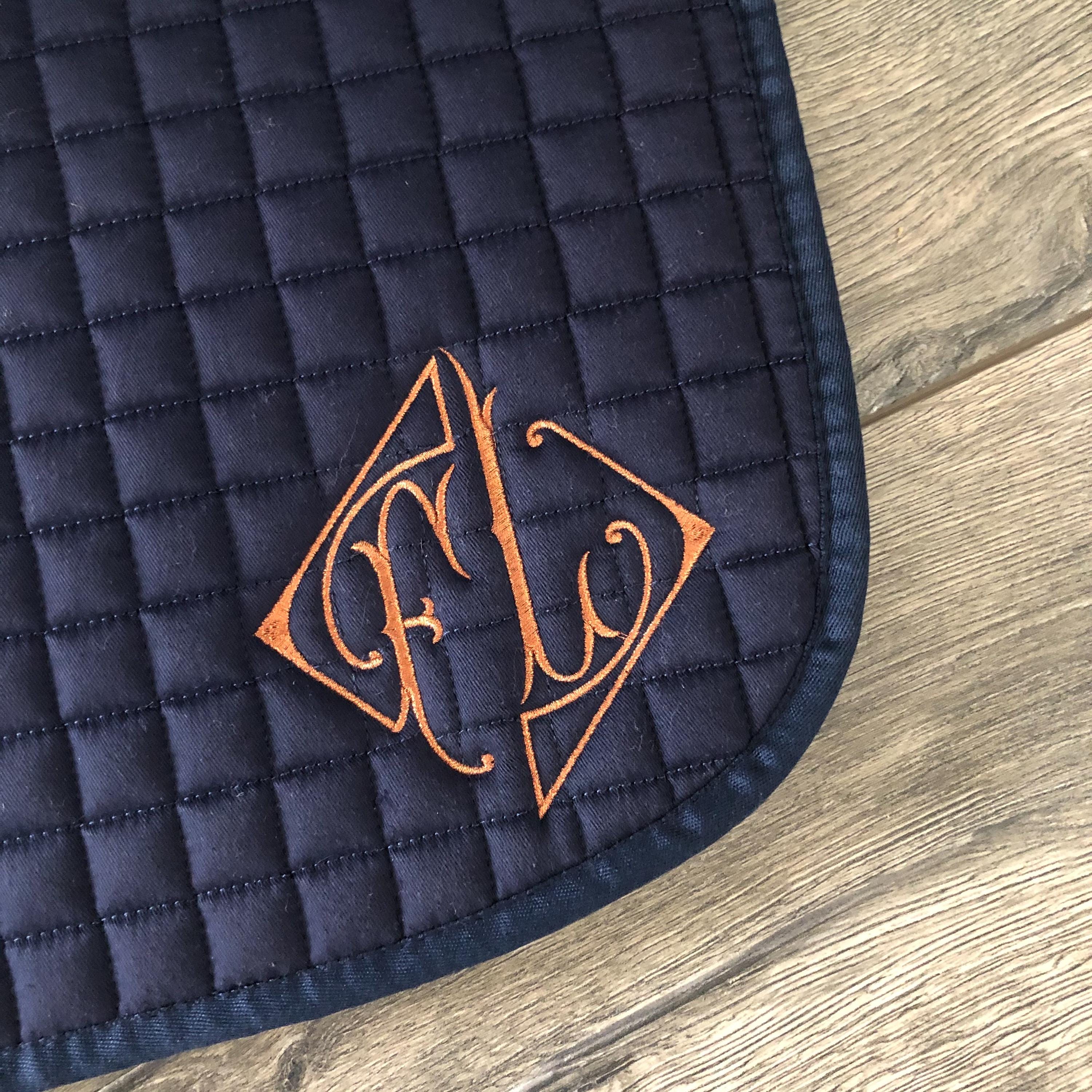 Diamond Monogram Custom Saddle Pad