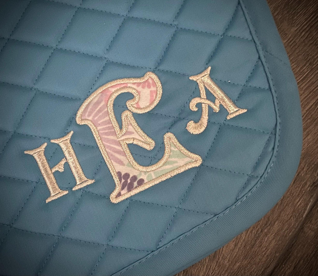 Applique Monogram Custom Saddle Pad