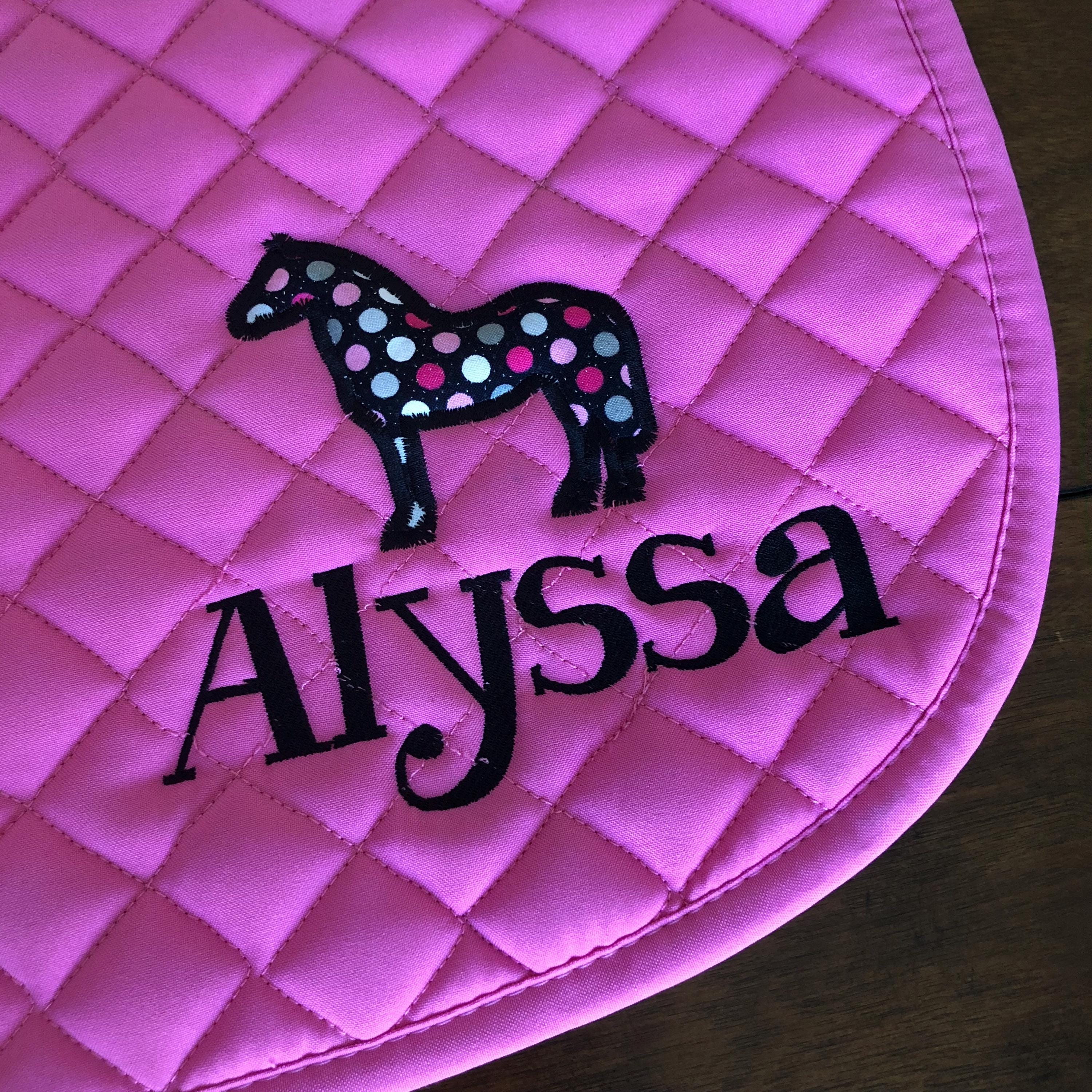 Standing Horse Applique Custom Saddle Pad