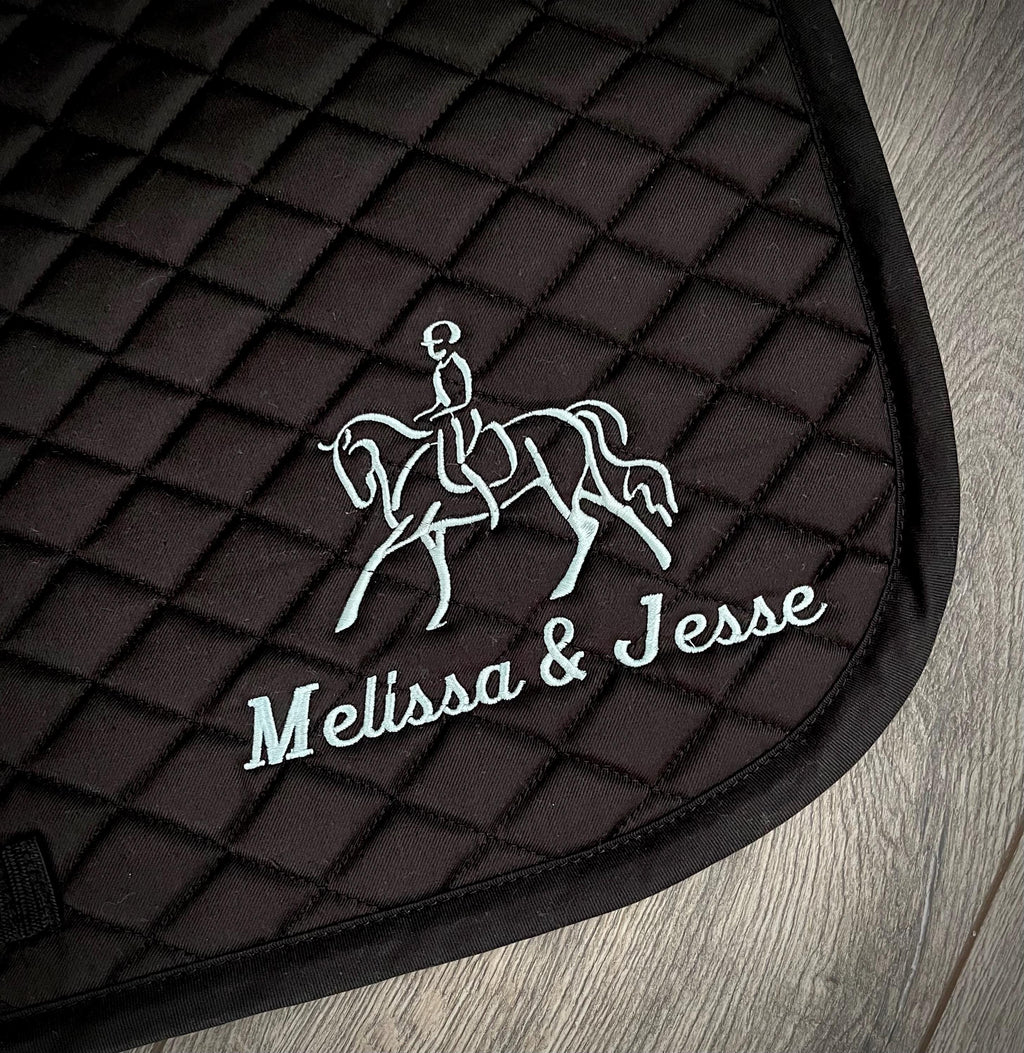 Modern Design Custom Name Saddle Pad