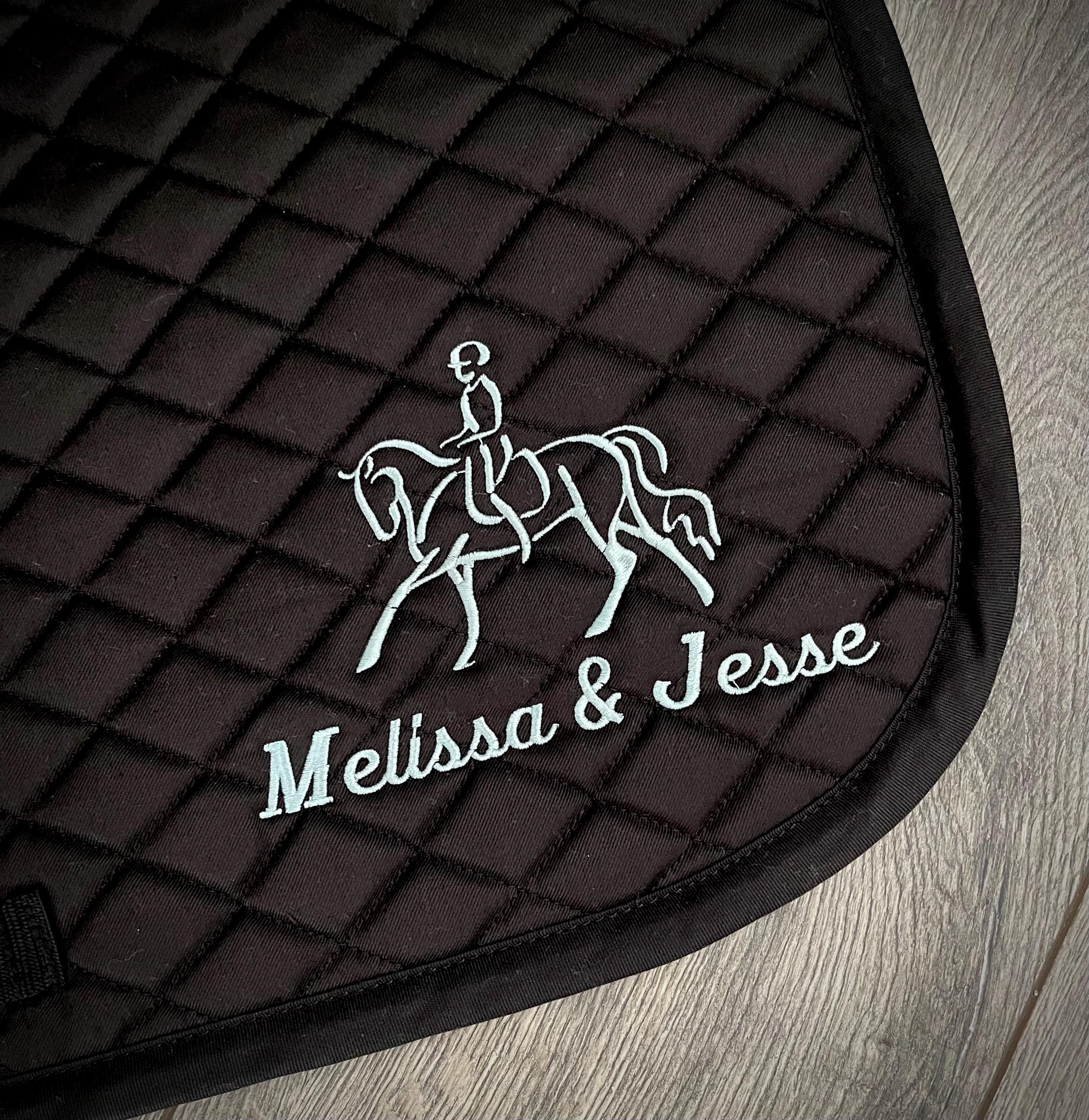 Modern Design Custom Name Saddle Pad