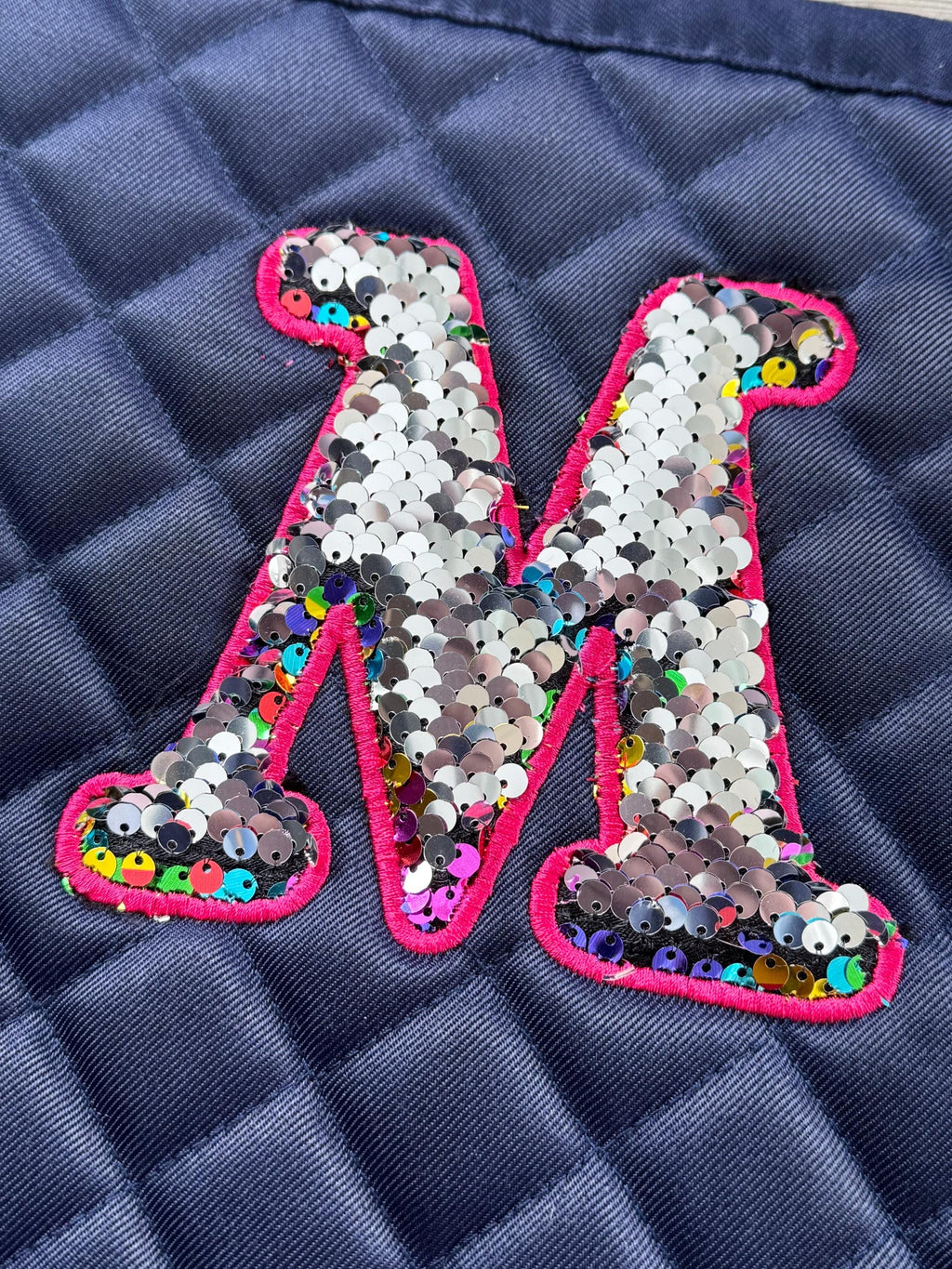 Flip Sequin Monogram Custom Saddle Pad