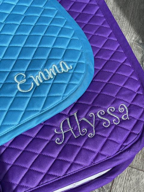 Custom Name Saddle Pad