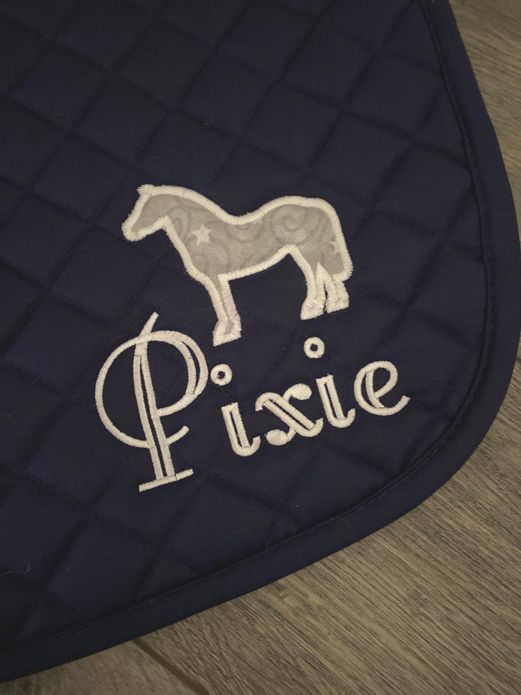 Standing Horse Applique Custom Saddle Pad