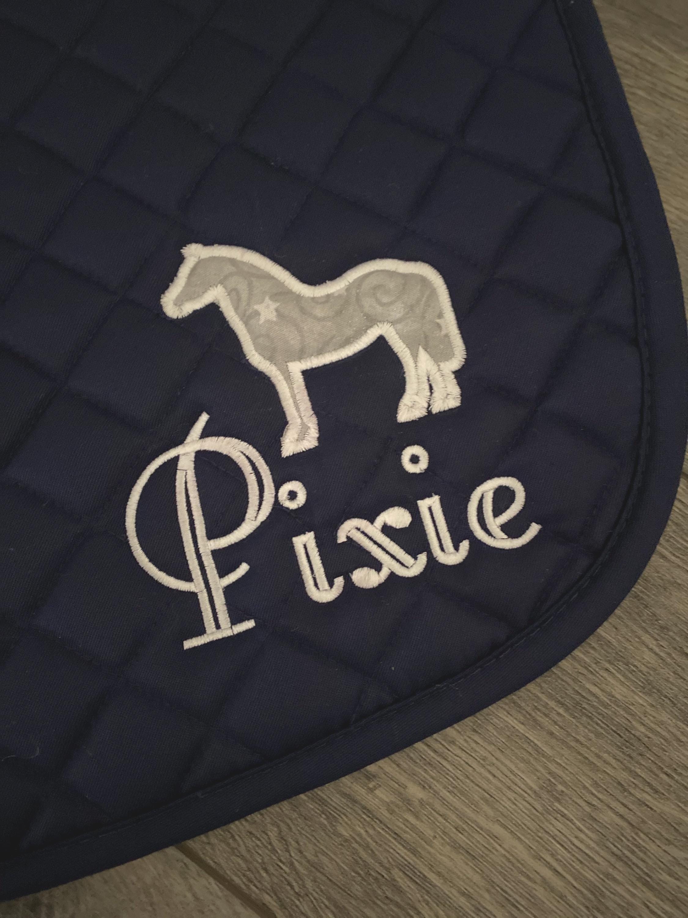 Standing Horse Applique Custom Saddle Pad