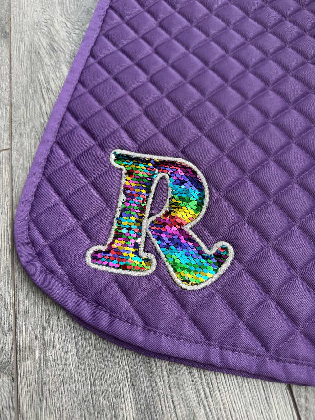 Flip Sequin Monogram Custom Saddle Pad