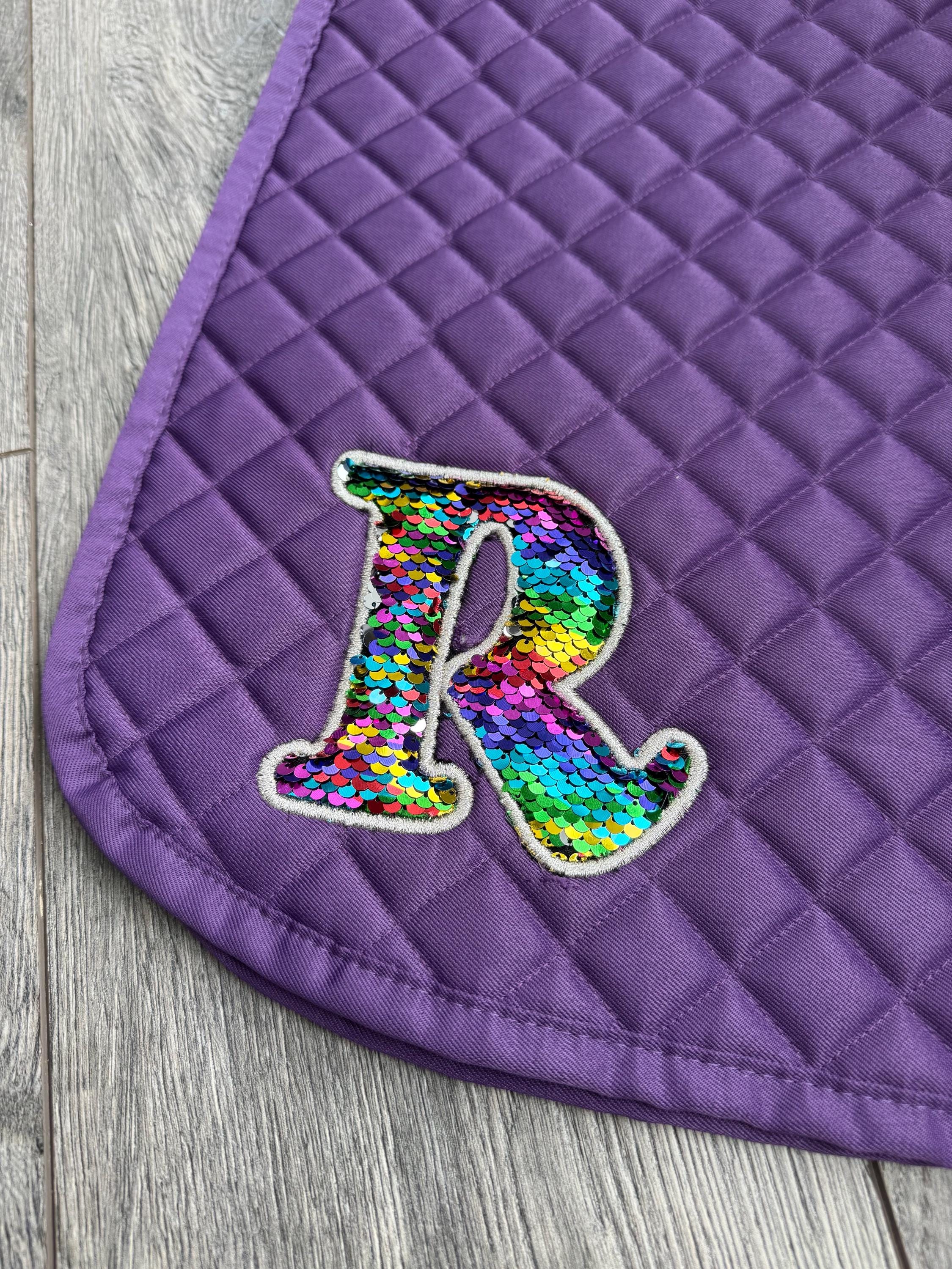 Flip Sequin Monogram Custom Saddle Pad