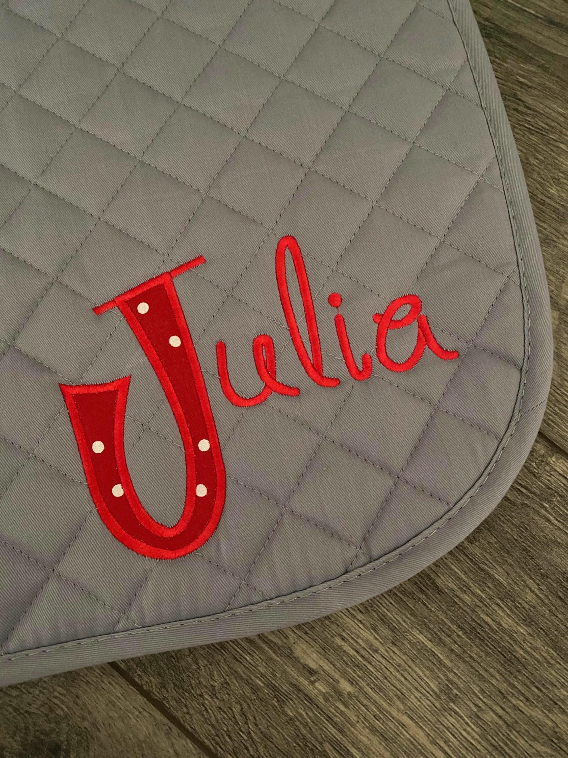 Custom Applique Name Saddle Pad - Amy