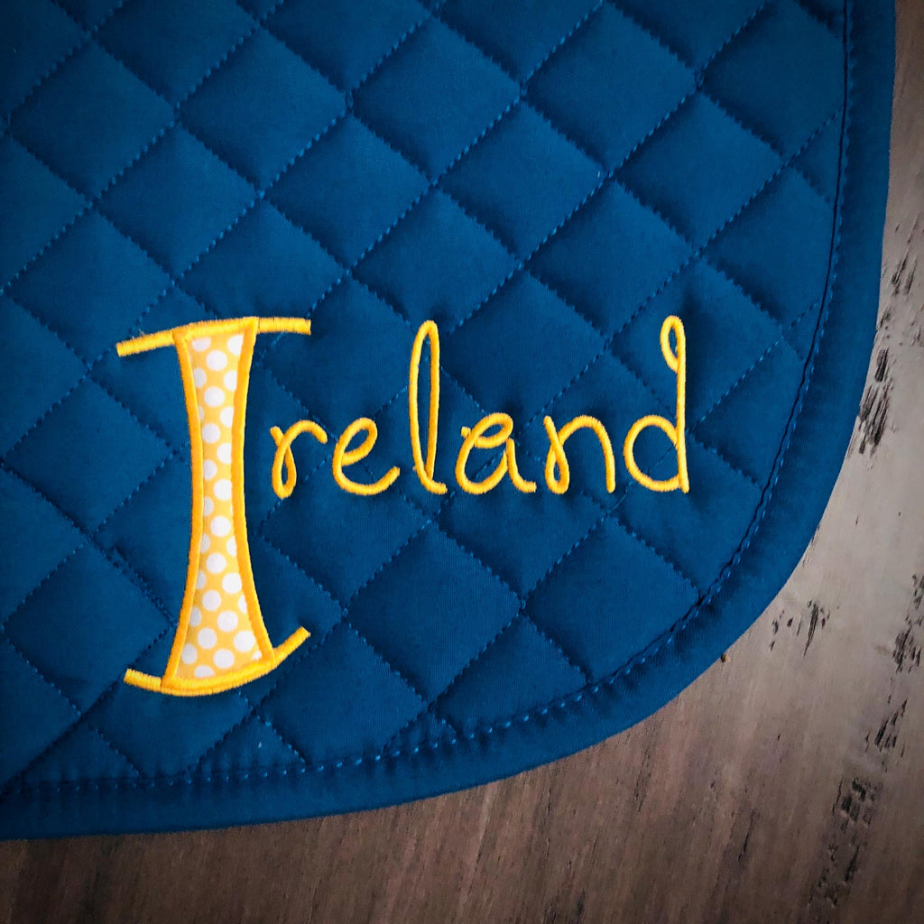 Custom Applique Name Saddle Pad - Amy