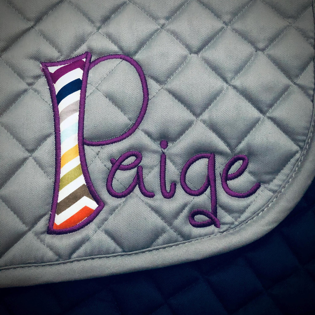 Custom Applique Name Saddle Pad - Amy